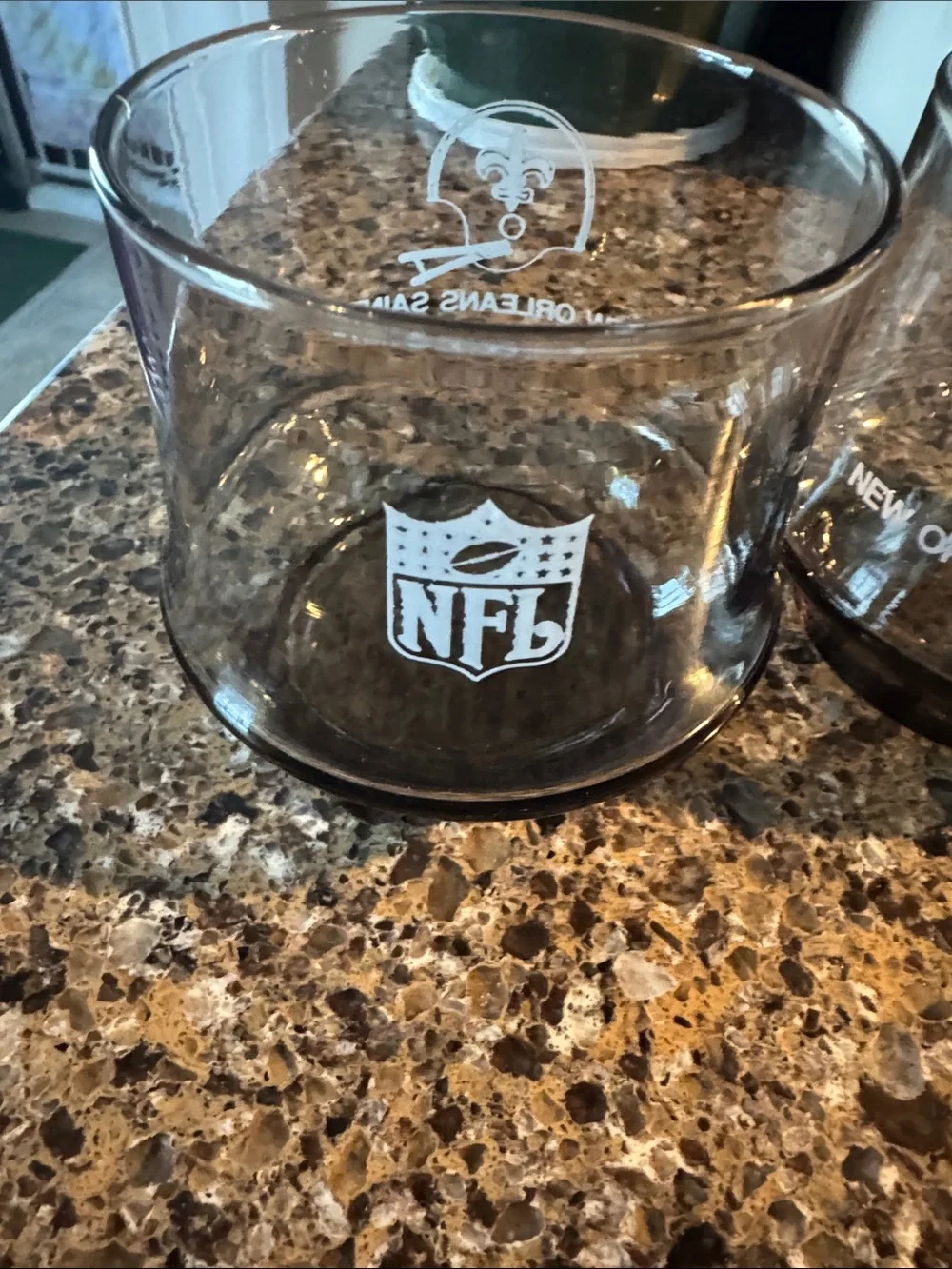 Small Smoky Clear Glasses - Set of 2 - New Orleans Saints
